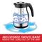 Brentwood 1.79qt. Black Cordless Glass Electric Kettle with Tea Infuser and Swivel Base